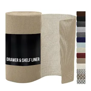 Non Adhesive Shelf Liner for Kitchen Cabinets & Drawers, Thick Non Slip Cabinet Liner Roll, Strong Grip Drawer Mat, Easy Install Cupboard & Bathroom Organizer, 12 Inch x 10 FT