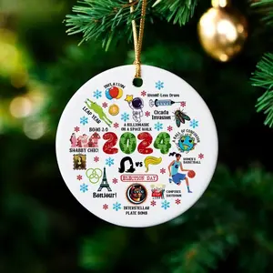 2024 Year In Review Christmas Ornament, Notable Events 2024, Newsmaker Ornament, Year to Remember Ornament, Xmas Gift Ornament