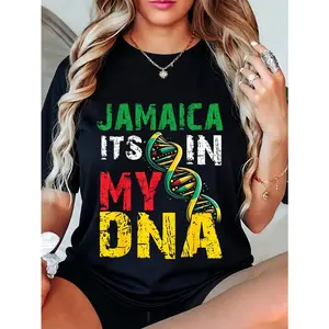 100% Cotton Jamaican Heritage Flag Men Women Jamaica It`s In My DNA T-Shirt