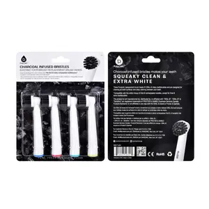 Pursonic  Infused Replacement Brush Heads for Oral-B, Charcoal - Pack of 4