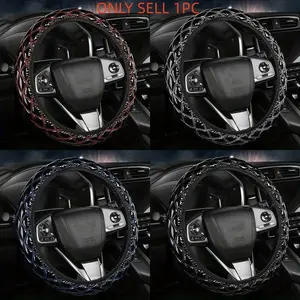 Car PU glossy soft leather without inner ring elastic cover steering wheel cover