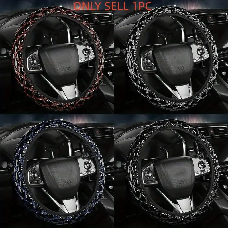 Car PU glossy soft leather without inner ring elastic cover steering wheel cover, Steering Wheel Protector