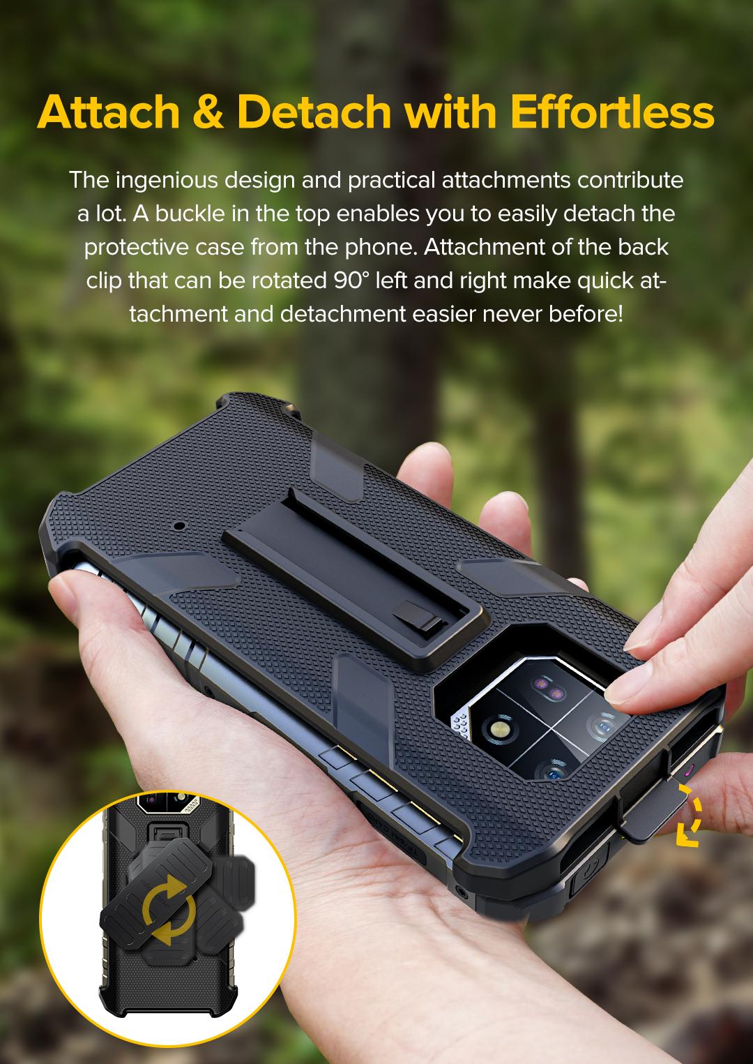 Ulefone Armor 22 Series Multifunctional Protective Case Original Black Case Armor 22 with Back Clip Carabiner