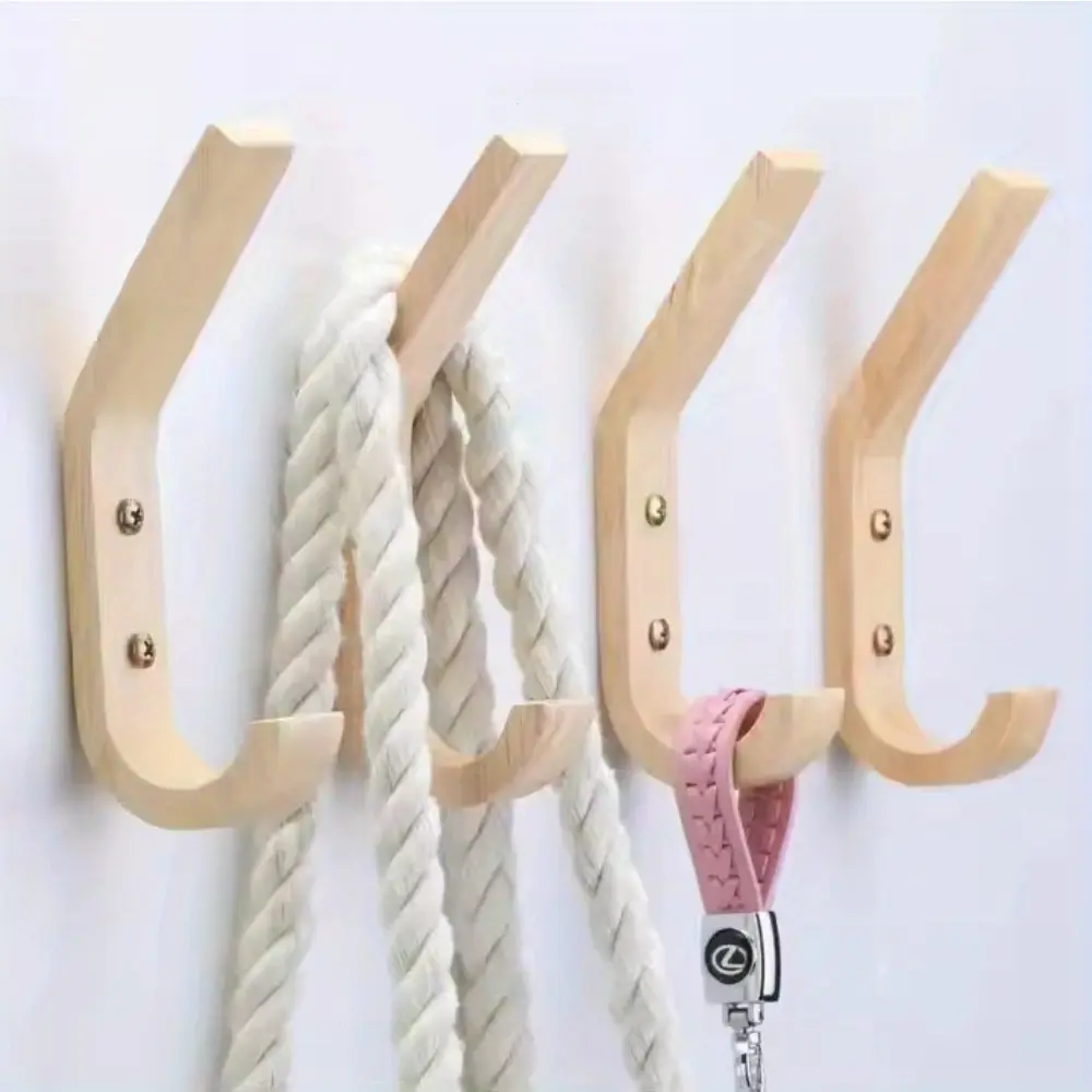 6pcs Wooden Coat Hooks Wall Hooks, Wood Hooks Decorative Vintage Wood Wall Hooks Organizer Heavy Duty Wall Mounted Hooks for Wall Hanging Coats, Key, Cap, Cup