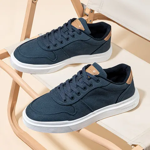 HOBIBEAR Men's Casual Trainers - Low-Top Ankle Footwear with Breathable Lightweight Fabric, Lace Closure, Round Toe, Anti-Slip Tread, EVA Build for All Seasons All-Day Wear