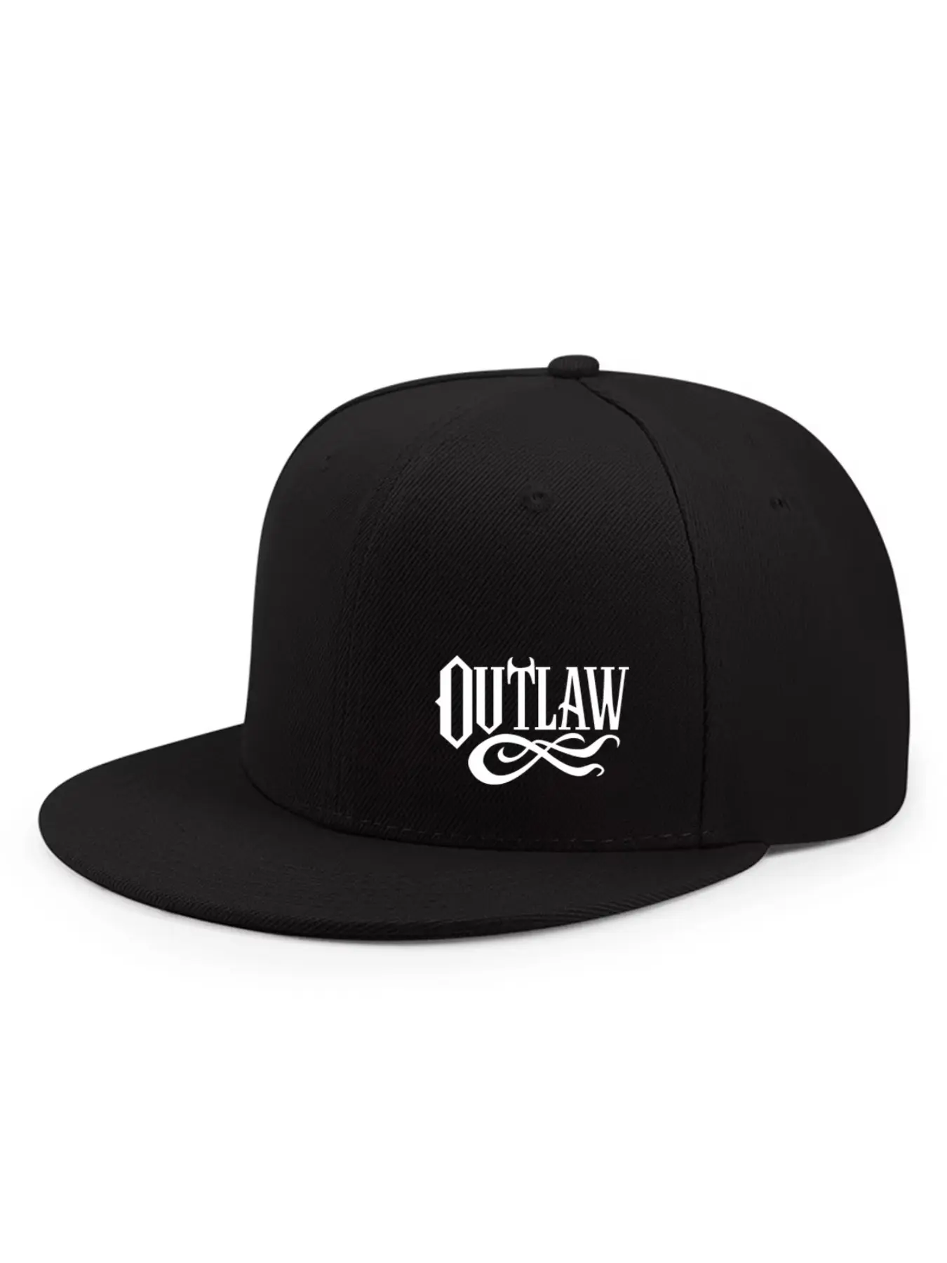 Unisex OUTLAW Printed Adjustable Casual Baseball Cap  Men's and Women's Flat-brimmed Cap, Urban Street Style, Outdoor Activity Cap, Flat Bill Snapback, Street Fashion Cap