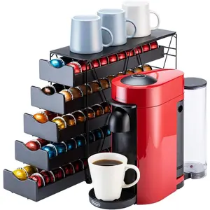 for  Pod Holder Drawer Large Mullti Tier Coffee Pod Holder Vertuo (5 Tier (100Pods))