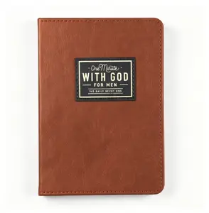 One Minute With God for Men 2026 Devotional Journal - 365 Daily Bible Prayer Notebook, Brown Faux Leather Cover, Scripture & Reflection Guide, Daily Faith Devotions for Men, Christian Gift for Fathers & Friends