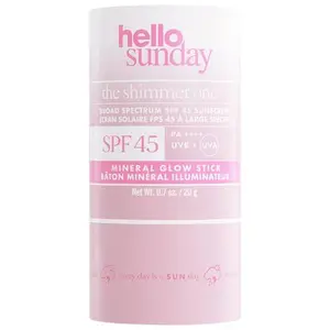 Hello Sunday  The Shimmer One SPF 45 Face and Body Mineral Sunscreen Glow Stick with Hyaluronic Acid dove summer