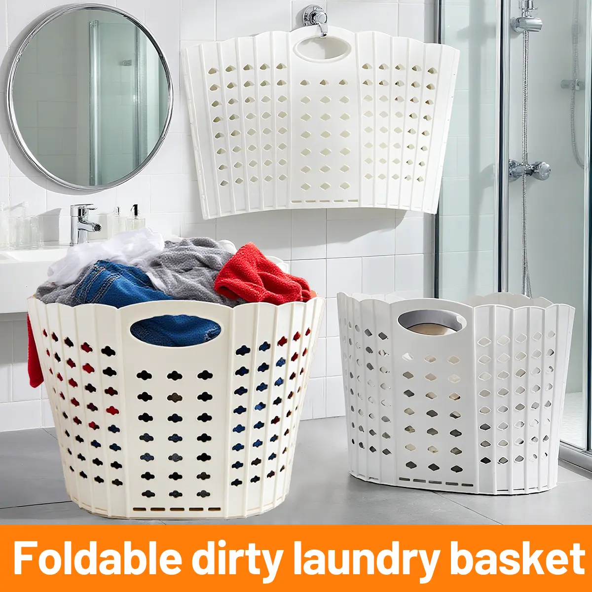 Large Laundry Hamper Basket- Foldable Design, Reinforced Handles, Ideal Gifts & Bedrooms, Dorms Laundry Basket