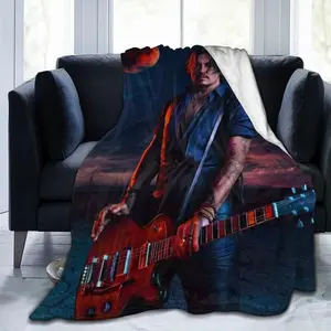 Johnny Depp Blanket Bedding Fleece Blanket Soft Throw Blankets Lightweight Anti-Static Blanket - 3 Sizes