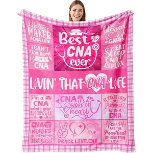 CNA Gift for Women Female, CNAS Appreciation Gifts, Certified Nursing Assistant Gift, Best Graduation/Birthday Presents for CNAS Nurses/Workers Throw Blanket 60"X50"