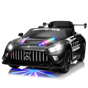 2026 Mercedes Benz AMG GT3 Kids Ride-On Car with LED Light Strips, 12V Battery, Parent Remote, MP3, 3 Speeds – Perfect Christmas Gift