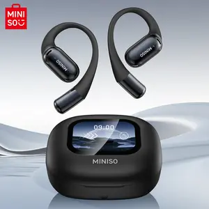 MINISO M93True Wireless Open Ear Earbuds Bluetooth 5.4 IPX5 Waterproof 48Hours Play time OWS Headphones Immersive Premium Sound Long Distance Connection Headset with Charging Case Light-Weight Headphones Built-in Microphone Earbuds