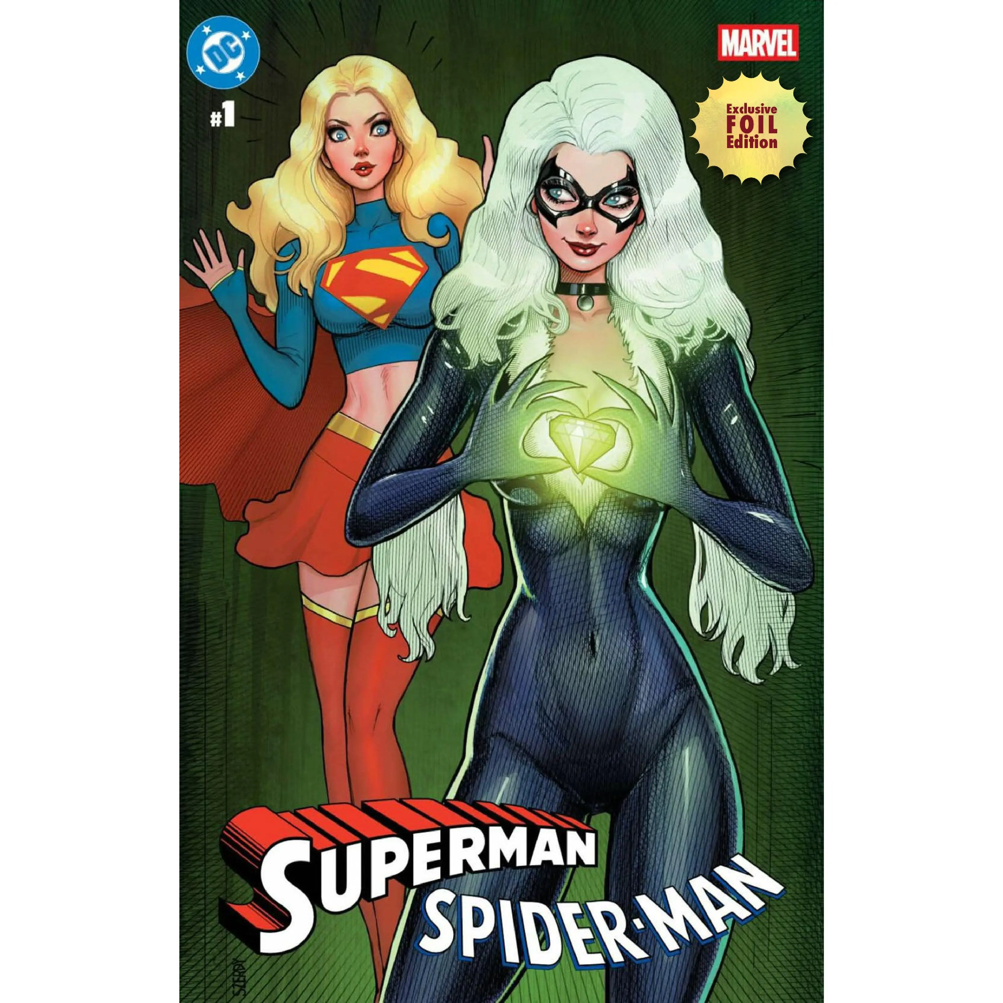 Illustrated DC Superhero Comic Book - [FOIL] Superman Spider-Man #1 Nathan Szerdy Exclusive Collector's Edition (03/25/2026) Art Collectible with Legendary Creators Mark Waid