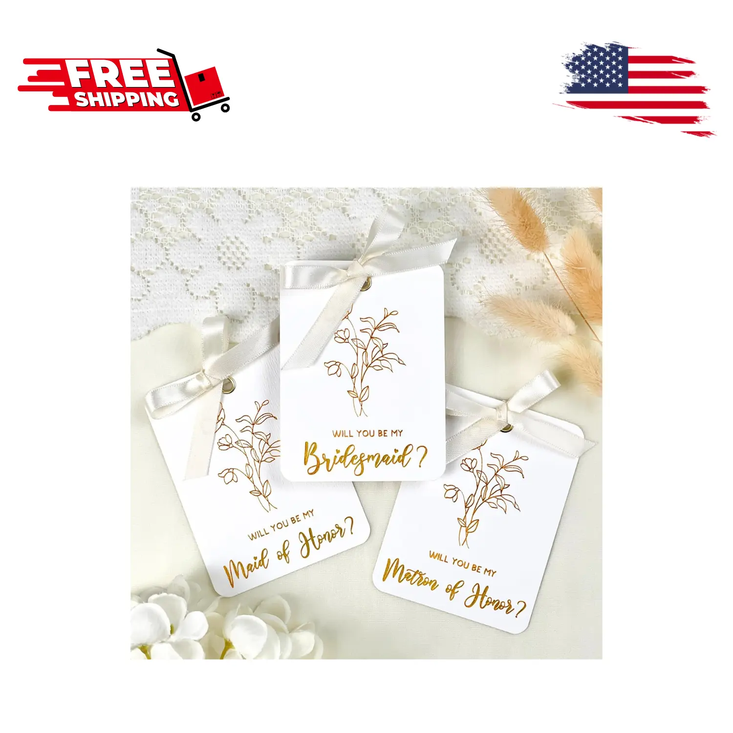 Bridesmaid Proposal Card Set - 8 Will You Be My Bridesmaid, 2 Maid Of Honor Proposal, 2 Matron Of Honor