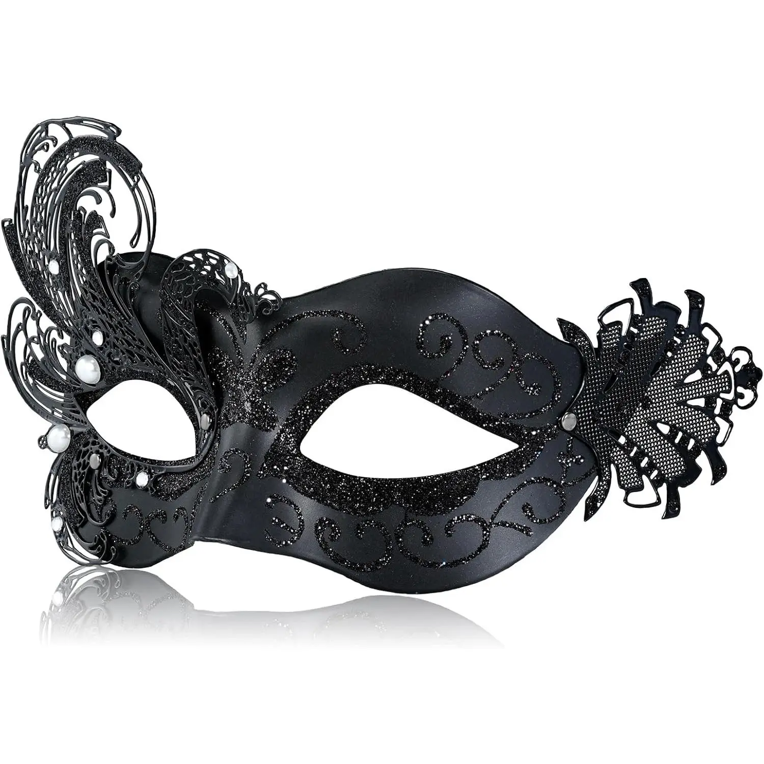 2025 New Black Masquerade Mask for Women-Peacock Metal Lady Masquerade Venetian Mask- Mascarade Mask for Women Butterfly -Perfect for Mardi Gras, Halloween Parties, Costume Party, Carnivals, WeddingGift.