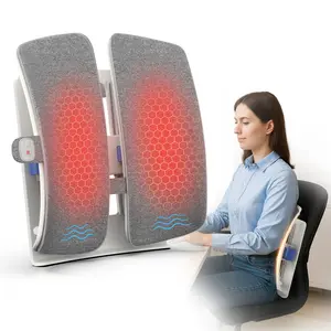 COMFIER Heated Lumbar Support Pillow with Vibration Massage, Back Support Cushion for Office Chair, Graphene Heating Chair Back Massager for Car Gaming Chair, Adjustable Height Up to 18.1 Inches Mother's Day