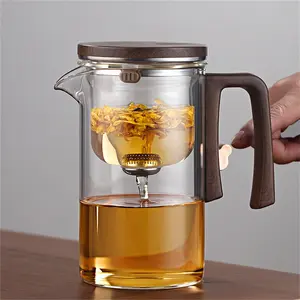 Glass Teapot with Filter, 1 Count Tea Making Machine, Tea Water Separation Tea Cup, Durable Tea Making Tool for Home Office, Glass Tea Kettle