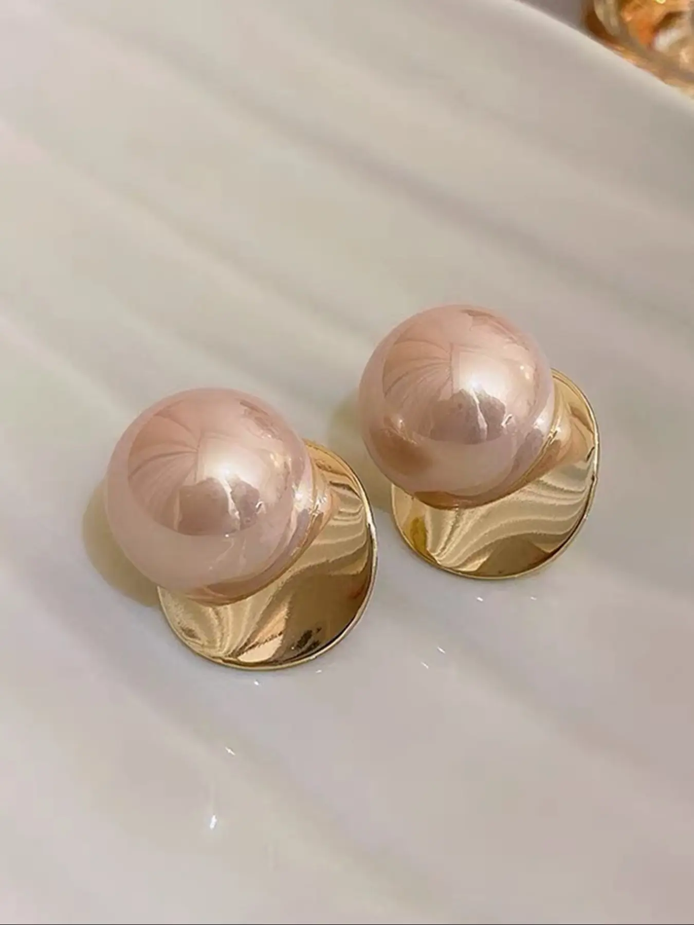 Elegant Faux Pearl Geometric Stud Earrings for Women, Simple Luxury Design, Perfect for Daily Wear & Parties, Fashion Jewelry Gift Idea, Pearl Studs