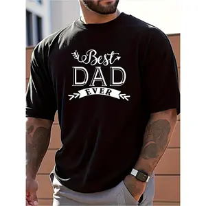 Men's Best DAD Ever Graphic T T Shirt Relaxed Fit Breathable Short Sleeve Tee with Geometric Print All Season Casual T Shirt for Father's Day Gifts Casual Attire Gifts for Dad Soft Fa Breathable Sweat Wicking and Soft Suitable for Daily Commutes