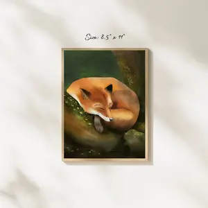Sleeping Fox Art Print