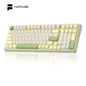 FURYCUBE K99 pro Creamy Wireless/Wired/2.4G Mechanical Keyboard,Gasket Structure, Hot Swappable,RGB Gaming Keyboard,Gift for Girlfriend,Office Keyboard with Numpad