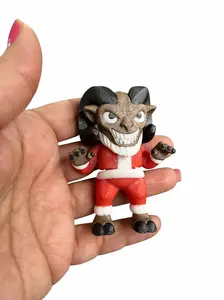 3d Printed Christmas Krampus figurine measuring 3 inches tall made of PLA plastic