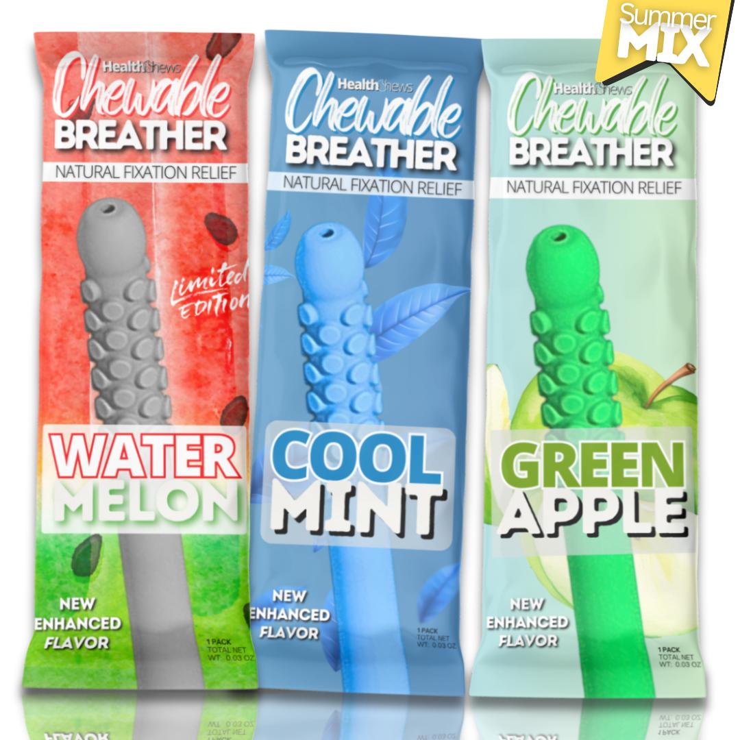NEW Summer Mix Edition Aromatherapy Chewable Breather Puffer Stick with Essential Oil for Craving Relief On the Go