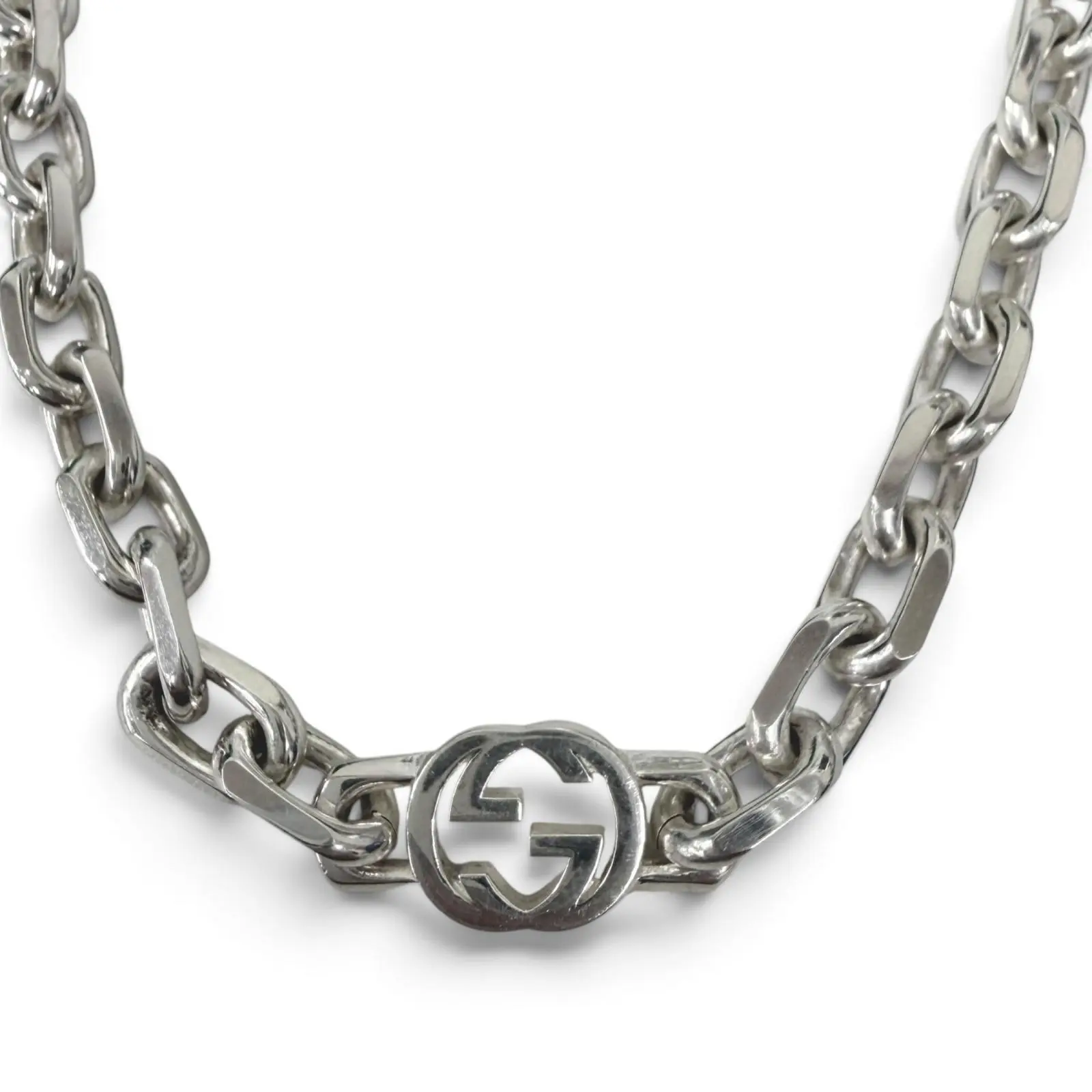 Pre-owned GUCCI Sterling Silver 925 (Ag925) Small Leather Goods AG925 Necklace