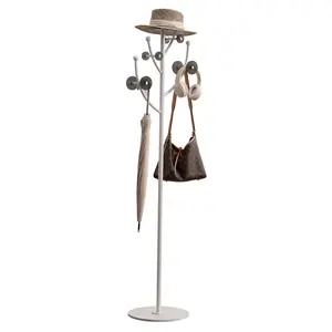 Heavy Duty Coat Rack Flower-shaped Entry-way Coat Racks Stand with Marble Base Metal Coat Tree Freestanding for Jacket Purse Scarf Bag 13.78 x 13.78 x 68.9 Inches