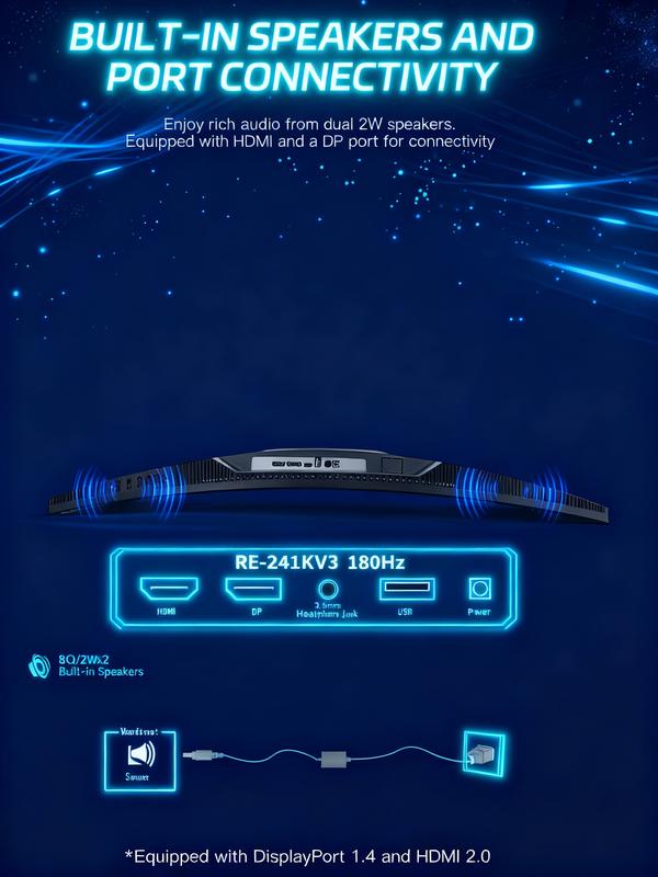 New 180Hz Curved Gaming Monitor for PS5, Xbox & PC  1ms FHD IPS Display | Ultra Smooth FPS, Low Motion Blur, FreeSync