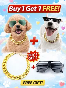Bling Gold Dog Chain Necklace – Cool Hip Hop Style Pet Jewelry for Small & Medium Dogs