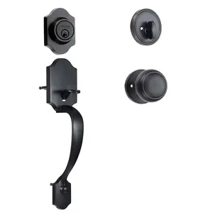 fathersdaygift  VEVOR Front Door Handle and Deadbolt Set, Front Door Lock Set with Interior Knob, Adjustable Hole Spacing Single Cylinder Handleset, for Right and Left Handed Entrance, Brushed Oil Rubbed Bronze