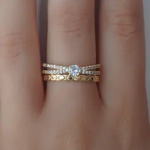 EVRY JEWELS Gold or Silver Plated Women's She's Glowing Ring