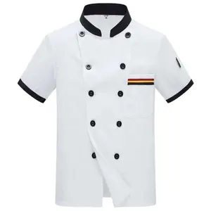 Summer Breathable Chef Uniform Short Sleeve Baking Cake Shop Catering Chef Uniform Long Sleeve Unisex Workwear