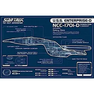 Star Trek Next Generation Enterprise D Blueprint Poster