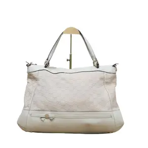 Pre-owned GUCCI leather Tote Bags 【DIZ】Beige C shaped bag with a light gold buckle, single shoulder bag