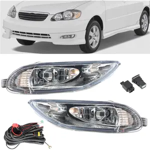 Fog Lights Assembly Replacement for Corolla 2005-2008 Driving Fog Lamps with Bulbs Switch Kit Driver and Passenger Side