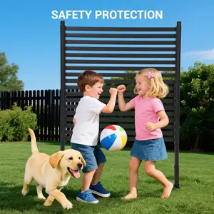 Freestanding Decorative Privacy Fence Panel – Galvanized Steel & PE Outdoor Screen for Patio, Backyard, Balcony – Weather-Resistant – 36 x 71 Inches