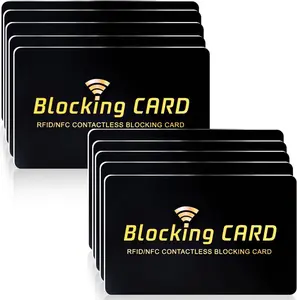 RFID Blocking Card 10 pack,One Card Protects Entire Wallet,RFID/NFC Contactless  Debit Credit Card Protector ID  Guard Card Blocker, Slim Design Perfectly Fits in PurseBlack