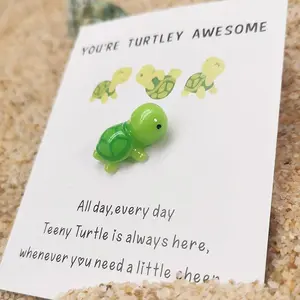 Mini Resin Sea Turtle Card, Cute Turtle Card with Mini Resin Sea Turtle, Inspirational Gift for Family, Friends and Coworkers, Greeting Card, Positive Message Card, Funny Dad Card
