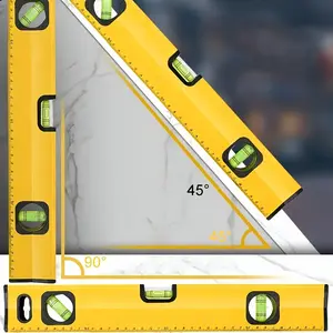 High Precision Magnetic Spirit Level with Lever Bubbles Rustproof Aluminum Alloy Spirit Level Ruler Tool Strong Magnetic Base for Horizontal Vertical Alignment Measurement Construction Carpentry DIY Tool