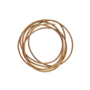 Metallic Copper Round Leather Cord, 1.5mm, (9ft)