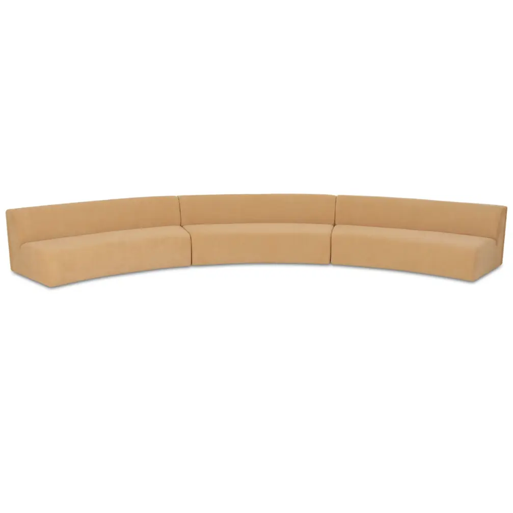 Naomi 3 Piece Concave Modular Sectional Golden Yellow