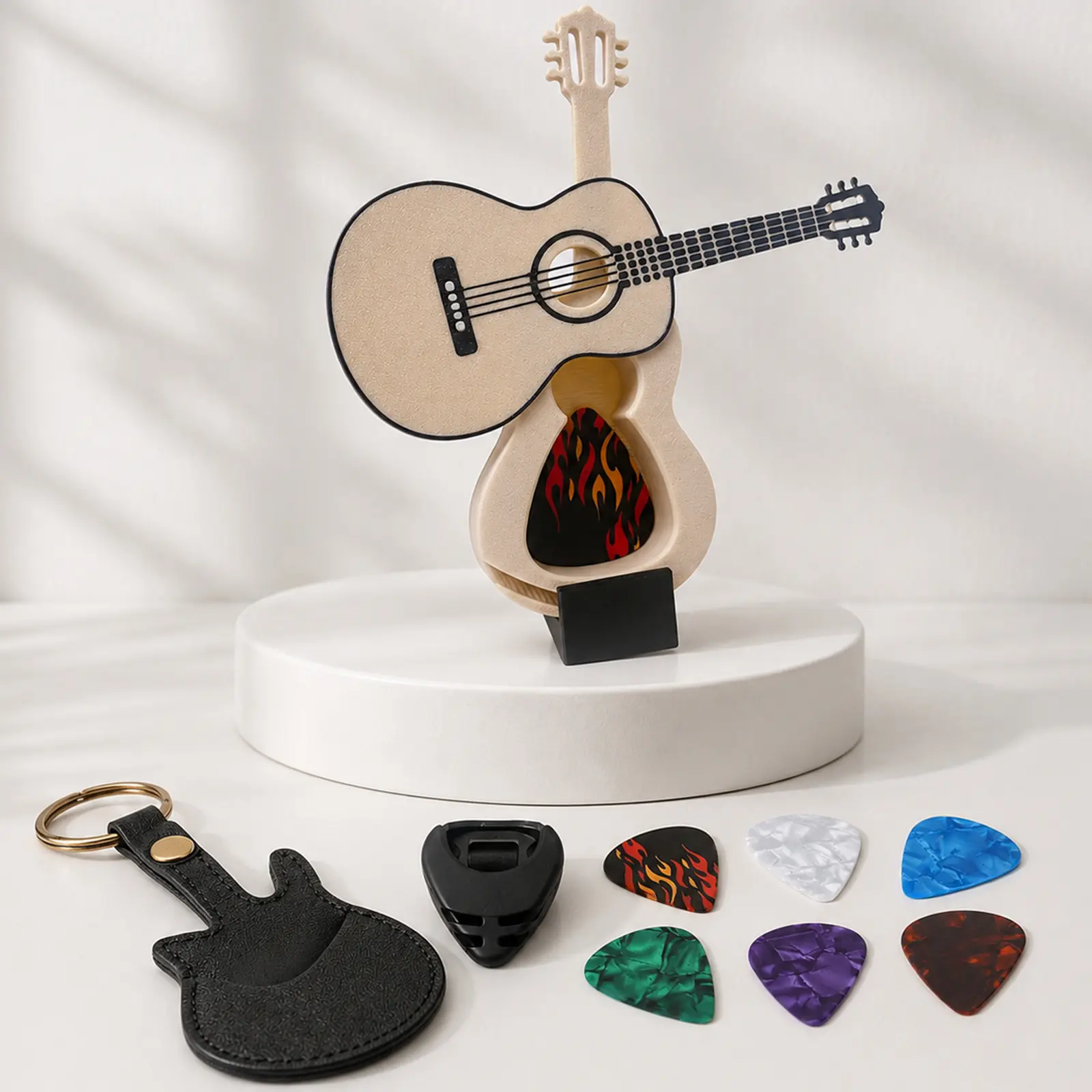 Guitar Pick Holder Case |9 PCS Guitar Picks Set | Gift For Guitarist, Father's Day, Christmas, Anniversary, Halloween Thanksgiving Ideal Choice
