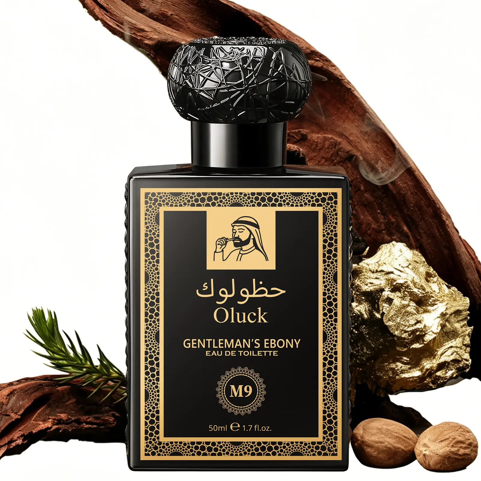 Oluck Perfume M9 (GENTLEMAN’S EBONY) Cologne for Women & Men, Oud Wood Cardamome  Cedarwood Patchouli Musk Notes , Middle Eastern Fragrance，Luxury  Gifts