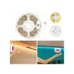 OMING Motion Sensor COB LED Light Strip  Cool White 6000K | 3 Lighting Modes & 3 Brightness Levels | with Power Adapter for Kitchen, Stairs, Cabinet, Bedroom