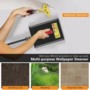 2024 SAFSTAR 1500W Wallpaper Steamer Chemical-free Wallpaper Removal w/ 1 Gallon Reservoir