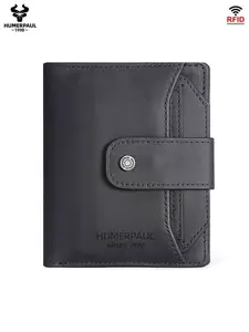 HUMERPAUL Ladies' short wallet, solid color, casual, large capacity, multifunctional, credit card, bank card, multi slot card bag, coin bag, foldable coin wallet HU106